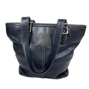 Vintage Coach Legacy Shoulder Bag Tote Black Leather Y2K Handbag #C043-9572